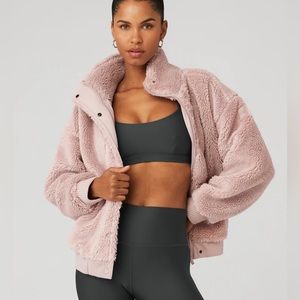 ALO Sherpa varsity jacket - Dusty Pink